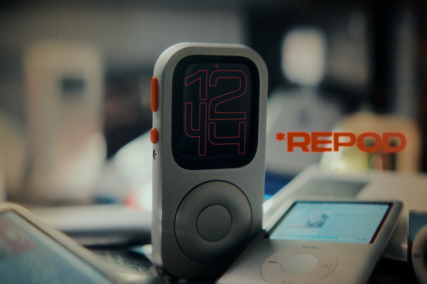 Front view of RePod C1 among familiar personal technology